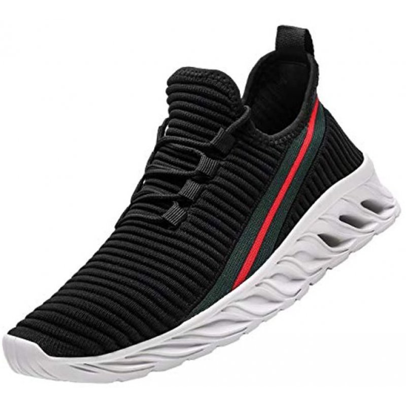 Wrezatro Shoes Running Men Lightweight Casual Walking Breathable Gym Workout Athletic Tennis Sneakers Z18-black-White